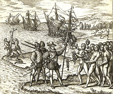 Columbus landing on Hispaniola