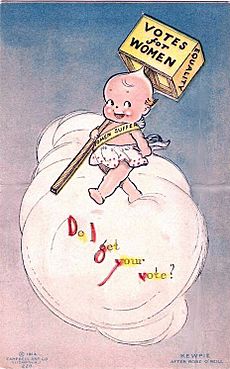 Kewpie votes for women postcard