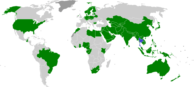 Thailand FIFA opponent map