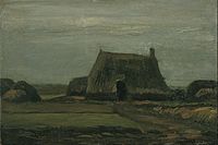 Vincent van Gogh - Farm with stacks of peat - Google Art Project