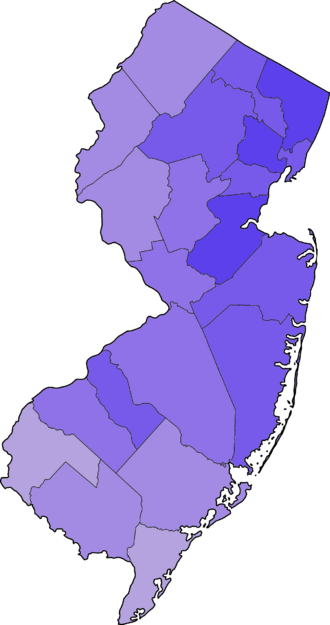 NJ Counties by Population (2020 census)