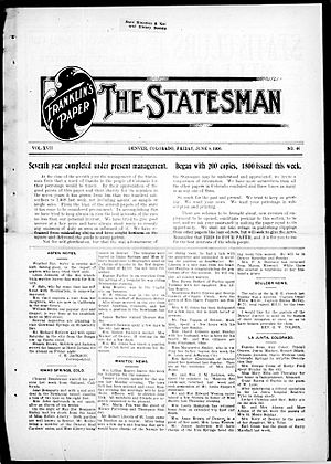 Franklins Paper The Statesman 1906-06-08