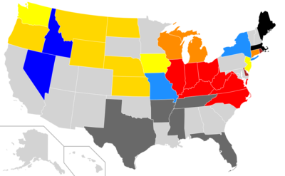 U.S. state birds map
