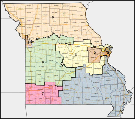Missouri Congressional Districts, 118th Congress