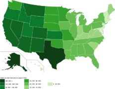US States by Total Land Area