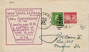 Long Island Railroad 100th Anniversary cover 1934