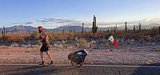 Jonas Deichmann in Mexico doing world's longest triathlon (around 26'500 km combined)