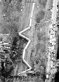 1987 Maryland train collision aerial
