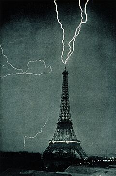 Lightning striking the Eiffel Tower - NOAA