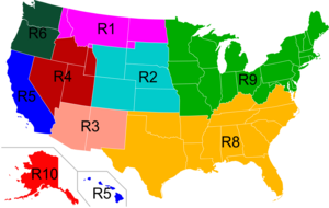 United States Forest Service Regions 1-10