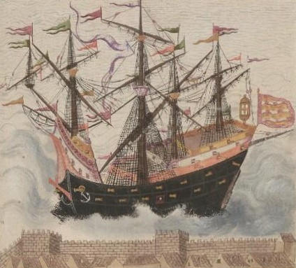 A four-masted Turkish warship, Johannes Lewenklau, 1586