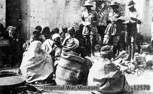 British officers question villagers after the third battle of Gaza IWM photo Q 012570