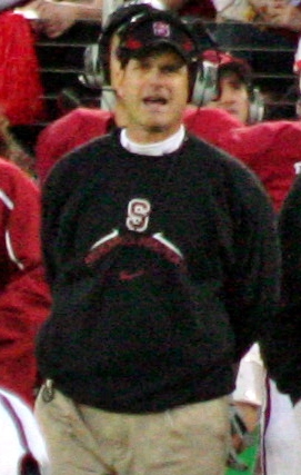 Jim Harbaugh at the 2009 Big Game