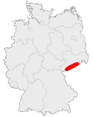 Lage des Erzgebirges in Deutschland