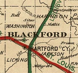 RR Map of Blackford County 1890s