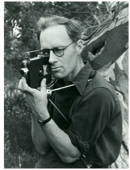 Self-portrait with first movie camera, Perth, 1933-34..jpg