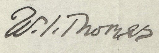 W. I. Thomas signature