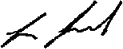 Cursive signature in ink