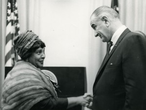 Ethel L. Payne and United States President Lyndon B. Johnson