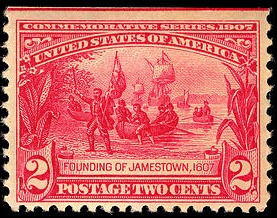 Jamestown founding 1907 U.S. stamp.1