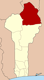 Map highlighting the Alibori Department