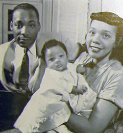 Martin Luther, Coretta Scott and Yolanda Denise King, 1956