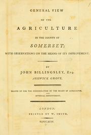 Cover general view of the agriculture of Somerset