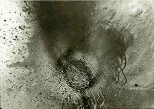 'Silver Fire', acrylic and burning on linen by --Otto Piene--, 1973, --The Contemporary Museum, Honolulu--