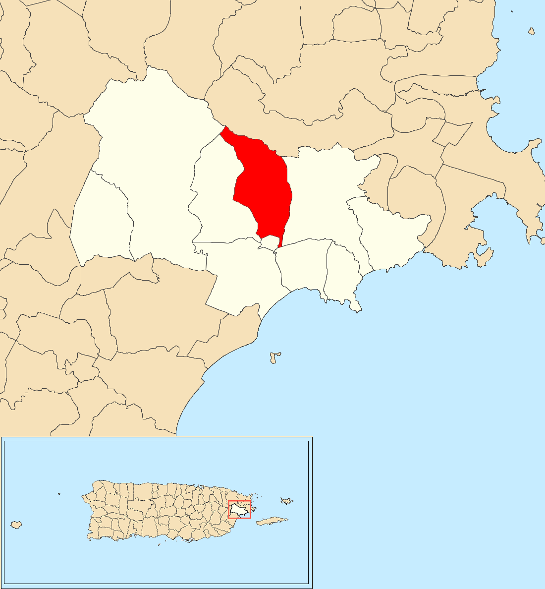 Image: Duque, Naguabo, Puerto Rico locator map