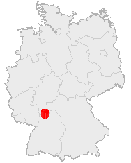 Karte Odenwald in Deutschland