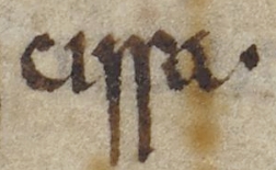 Anglo-Saxon Chronicle - cissa (British Library Cotton MS Tiberius A VI, folio 4r)