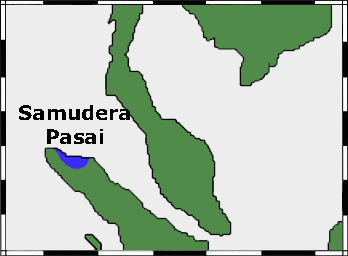 Map of Pasai, at today's Lhokseumawe of Sumatra, Aceh province.