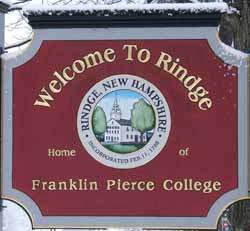 Rindge town sign