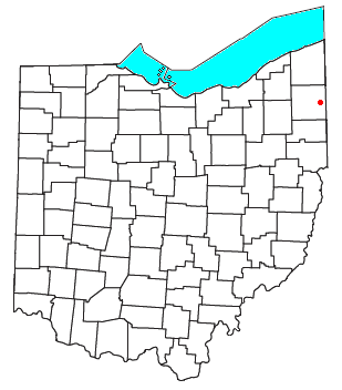 Location of Hartford in Trumbull County, Ohio