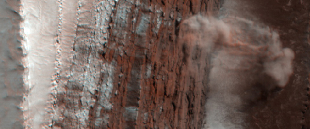 Mars Avalanche Dust Clouds