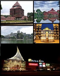 (From top, left to right): University of Indonesia, Ukhuwah Islamiyah Mosque, Dian Al-Mahri Mosque and Margo City