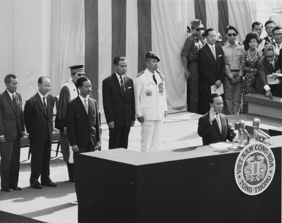 Image: South Vietnamese President Nguyễn Văn Thiệu taking oath of ...