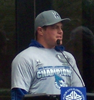 Rochester Knighthawks - 2012 - Cody Jamieson at city ceremony cropped.JPG