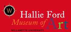 Logo has the museum's name and a "W" in a circle above it, Willamette University's seal.