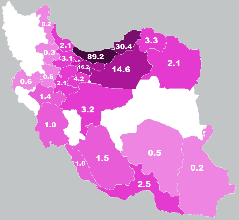 Map Of Mazandarani Inhabited Provinces Of Iran %2C According To A Poll In 2010 