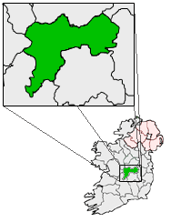 Ireland map County Offaly Magnified