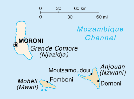 Grande Comore is the westernmost (and largest) island of the Comoros islands.