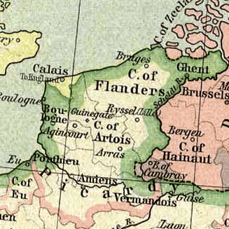 The Pale of Calais (yellow) in 1477.