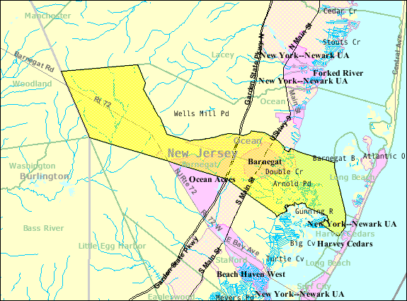 Image: Census Bureau map of Barnegat Township New Jersey