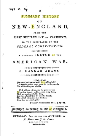 A Summary History of New England From the First Settlement at Plymouth, to (1799)