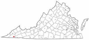 Location of Hiltons, Virginia