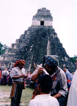 Mayan priest performing healing