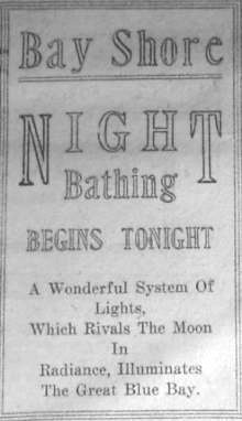 Amusementpark 7 Baltimore BayShorePark NightBathing ad 1921