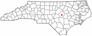 Location in Johnston County and the state of North Carolina
