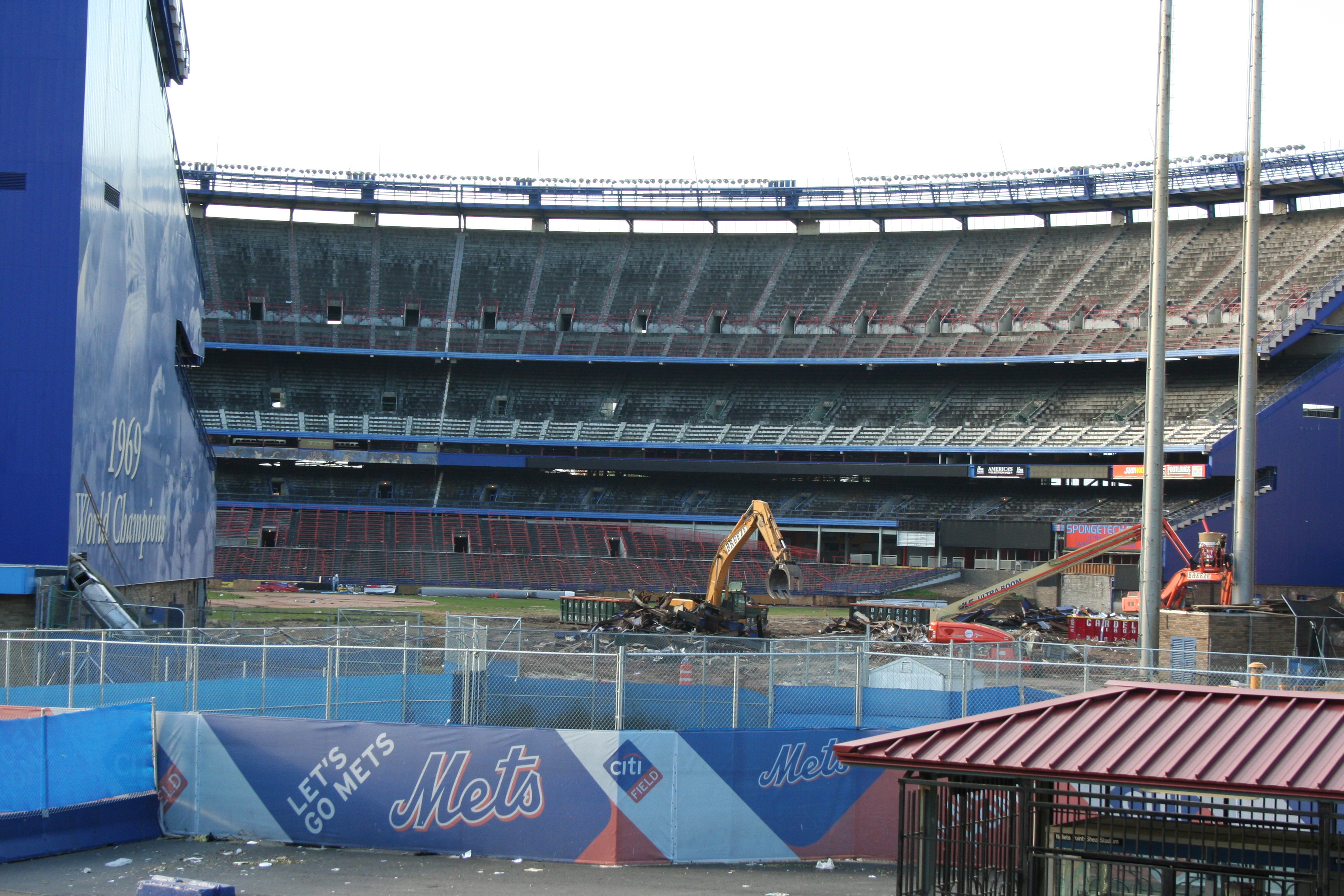 Shea Stadium during demolition.